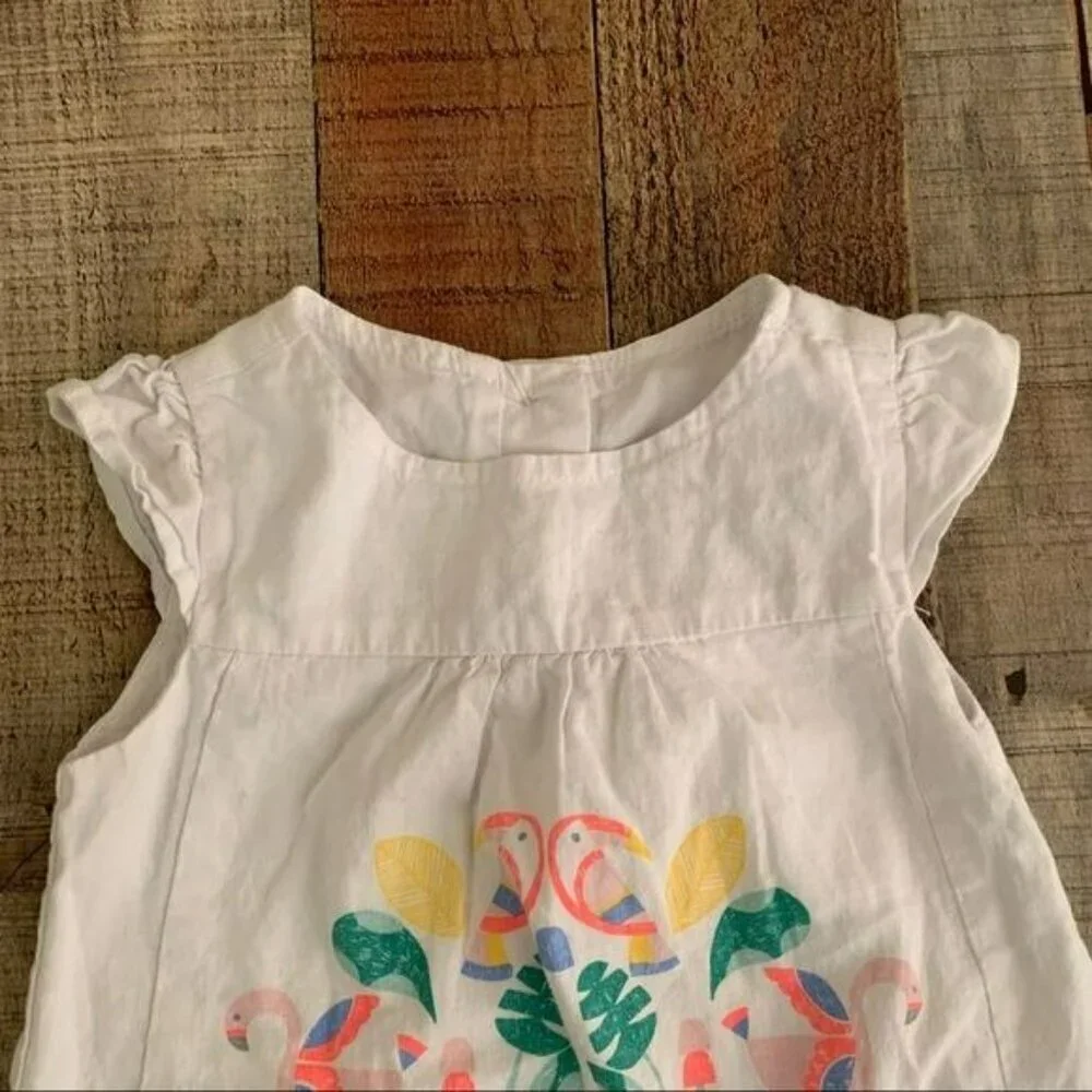 Gymboree girls size 18-24M toddler dress neon birds florals and leaves